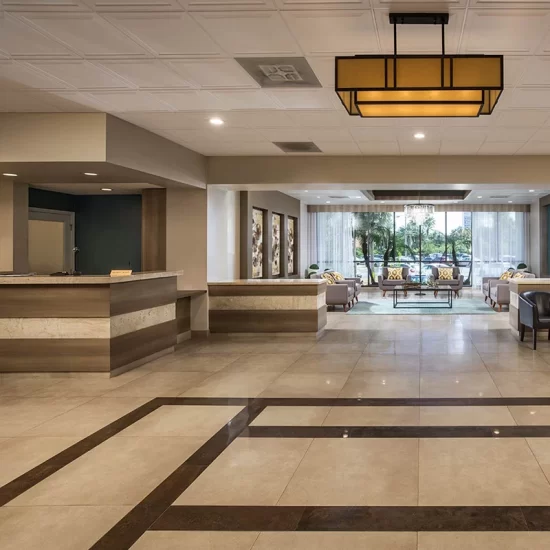 Flamenco towers front desk in lobby