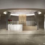 Custom reception desk at Harbour House crafted and constructed by Capital