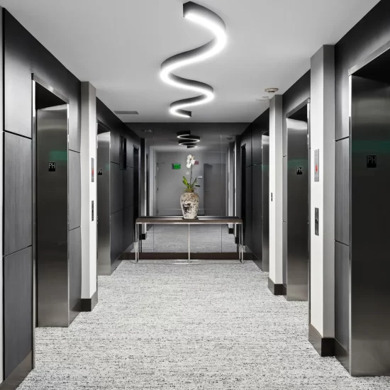 Penthouse level elevator lobby