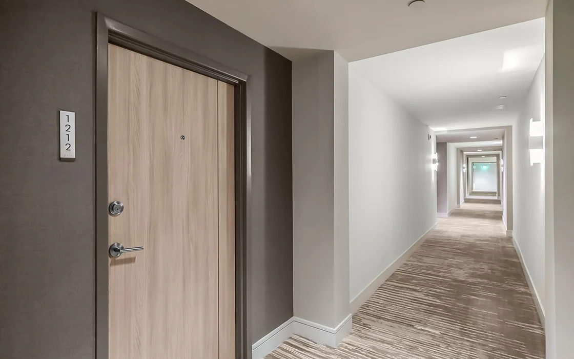 The Waverly South Beach 's residential hallways were renovated by Capital Contractor Services