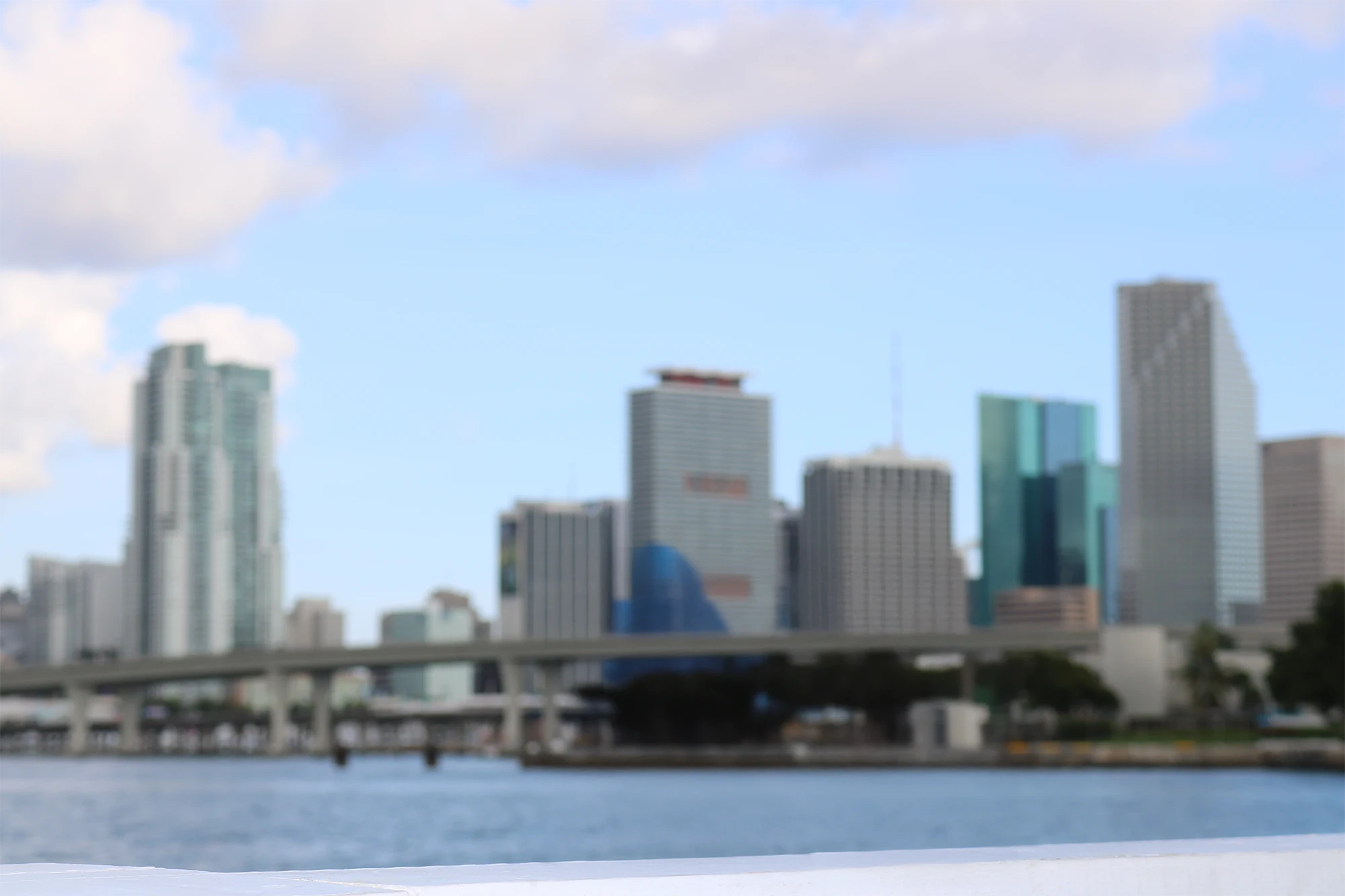 Blurred Miami skyline