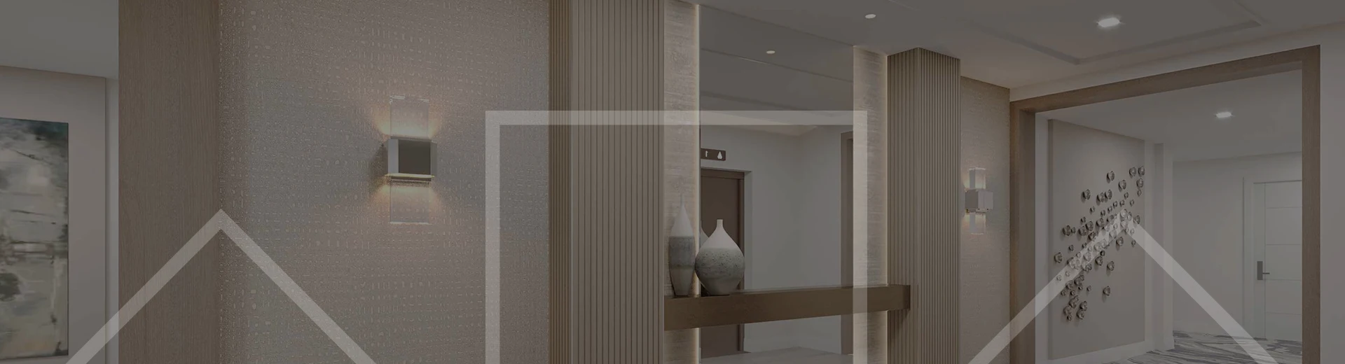 Hallway rederingh of renovations to be Completed by Capital Contractor Services at The Carlton of Boca Raton Condominiums