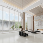 Rendering of the lobby at North Tower at The Point to be renovated by Capital Contractor Services