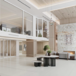 Rendering of the lobby at North Tower at The Point to be renovated by Capital Contractor Services
