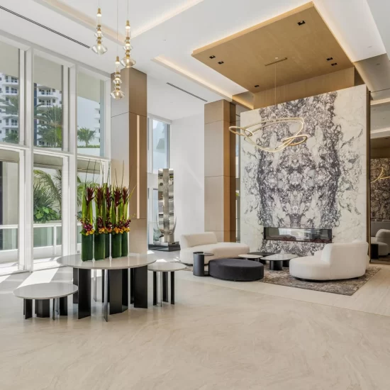 lobby renovation at North Tower at the Point completed by Capital Contractor Services