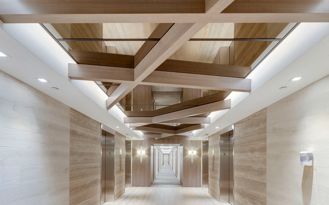 Hallways at the roney palace renovated by Capital Contractor Services