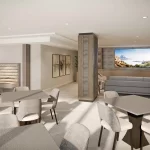 Rendering of the party room at the Carlton of Boca Raton